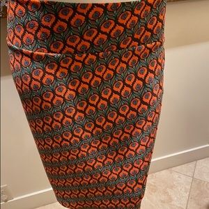 Turquoise and orange skirt